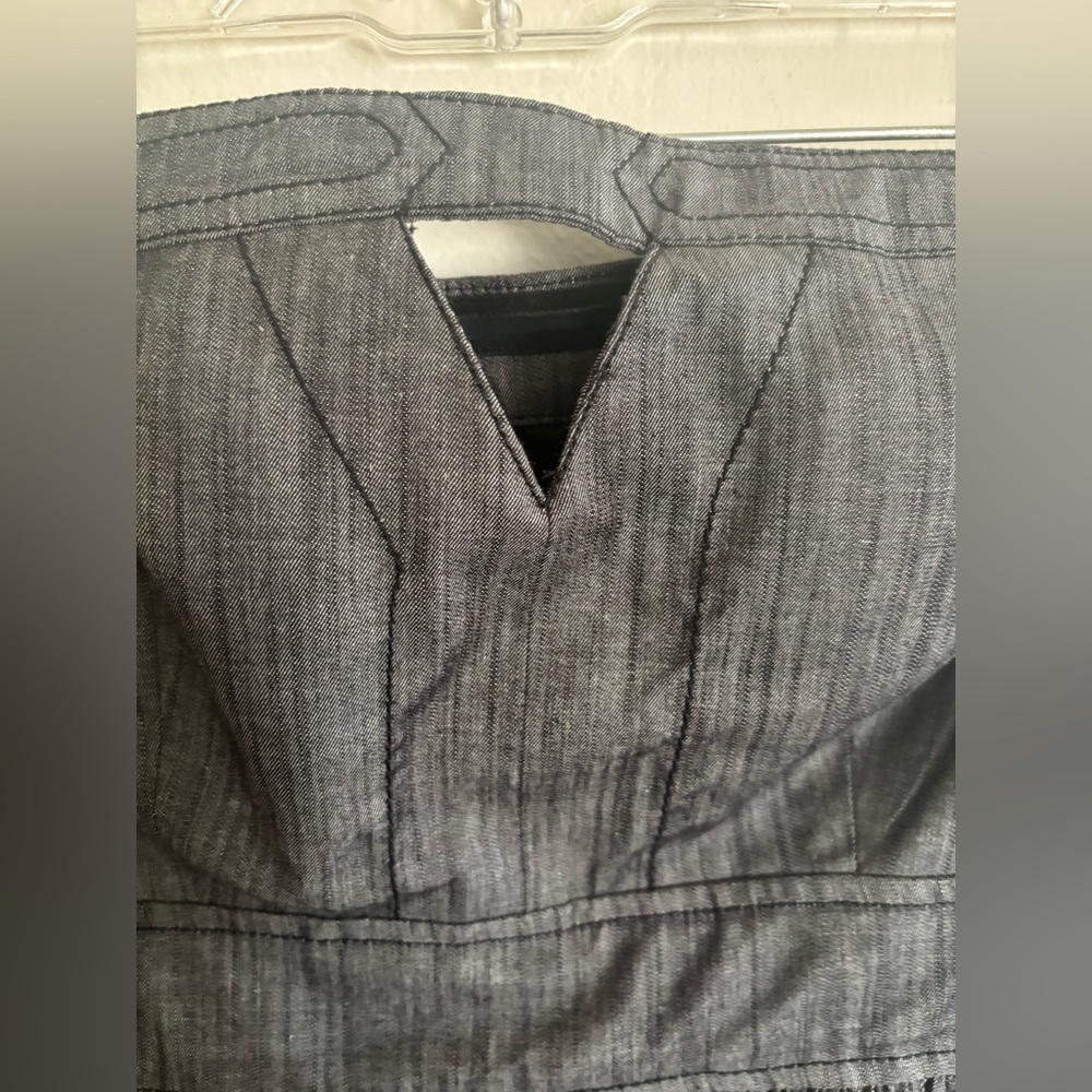 Calvin Klein Strapless Fit and Flare Chambray Dress Size 6 - Picture 4 of 8